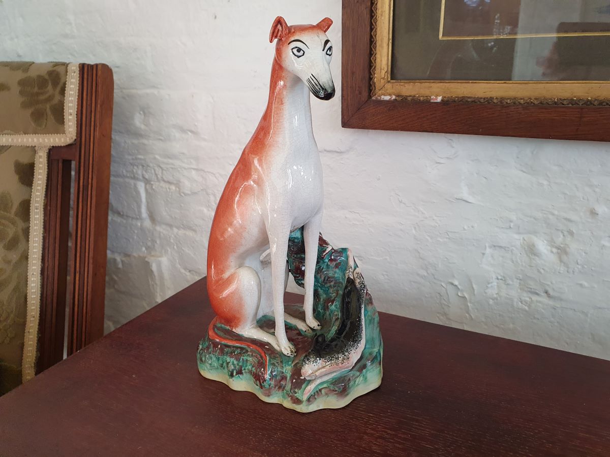 19th Century Staffordshire Tall Greyhound